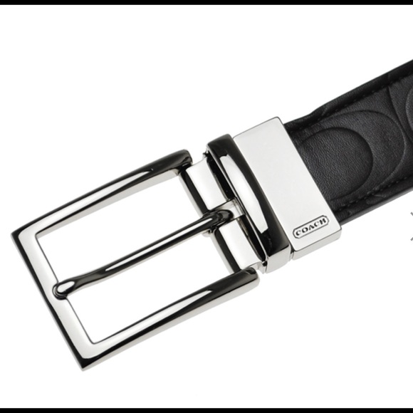 COACH SIGNATURE LOGO F90209 MEN'S REVERSIBLE BELT - Picture 2 of 5